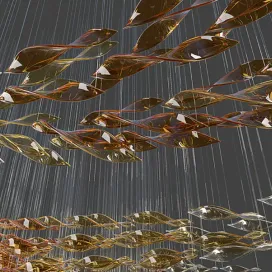 Glass waves chandelier